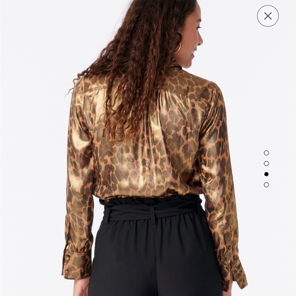 NWOT jcrew Button-up shirt in shimmer leopard size M - Picture 3 of 3